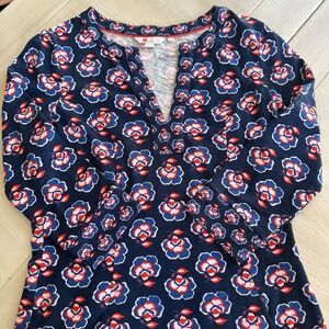 Boden Women's Navy Floral Print 100% Cotton Jersey Dress Size UK 10 US 6